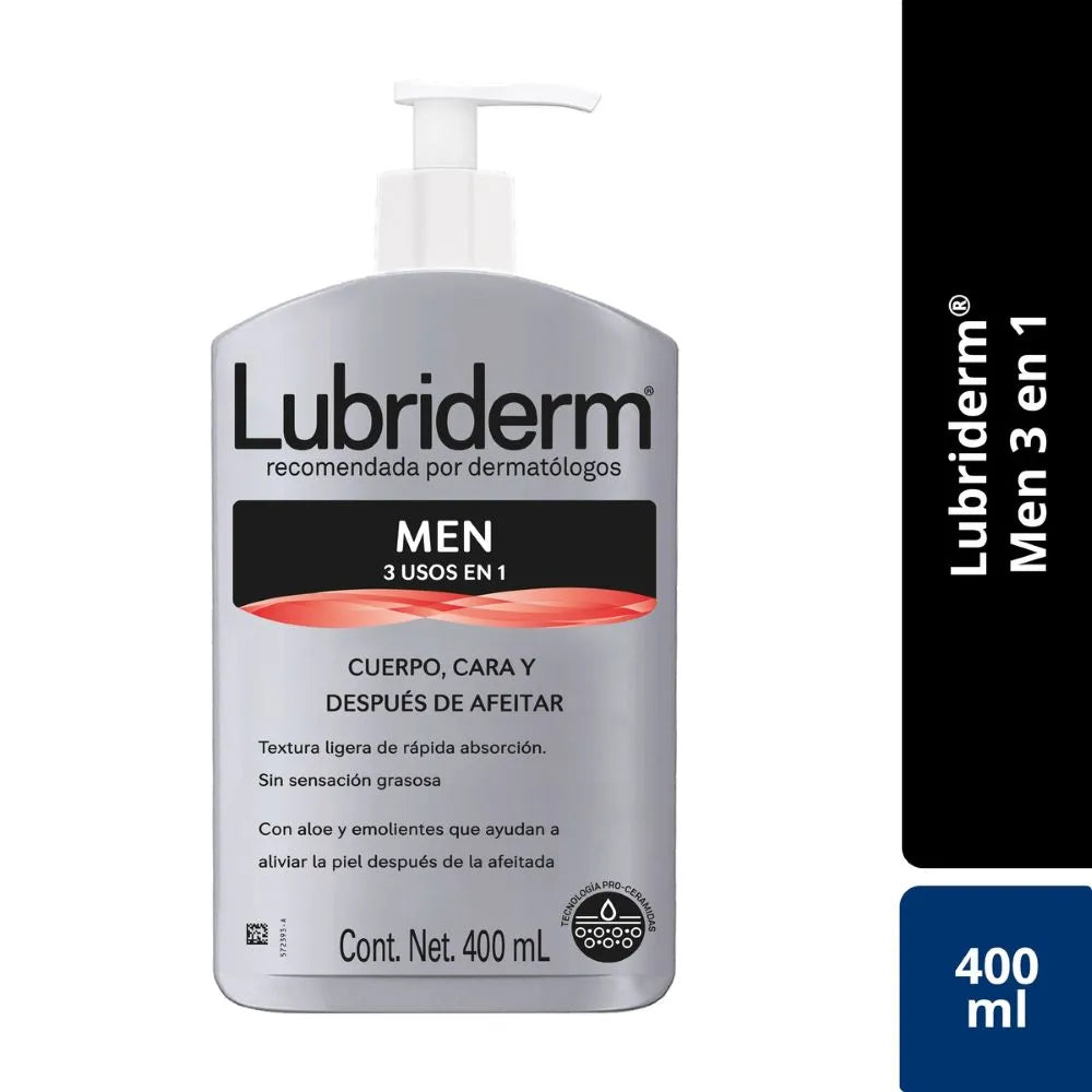 LUBRIDERM MEN 3 EN 1 X 400 ML