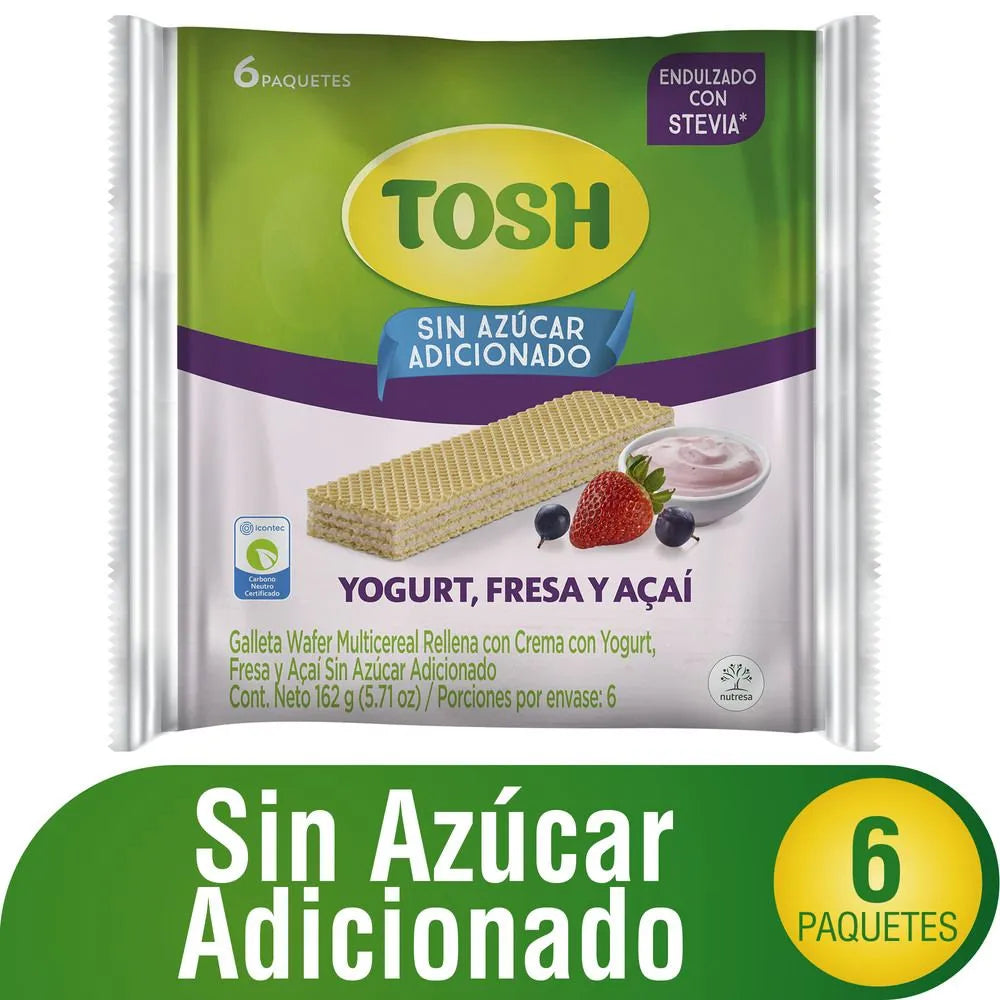GALLETA TOSH WAFER FRESA ACAI 27G