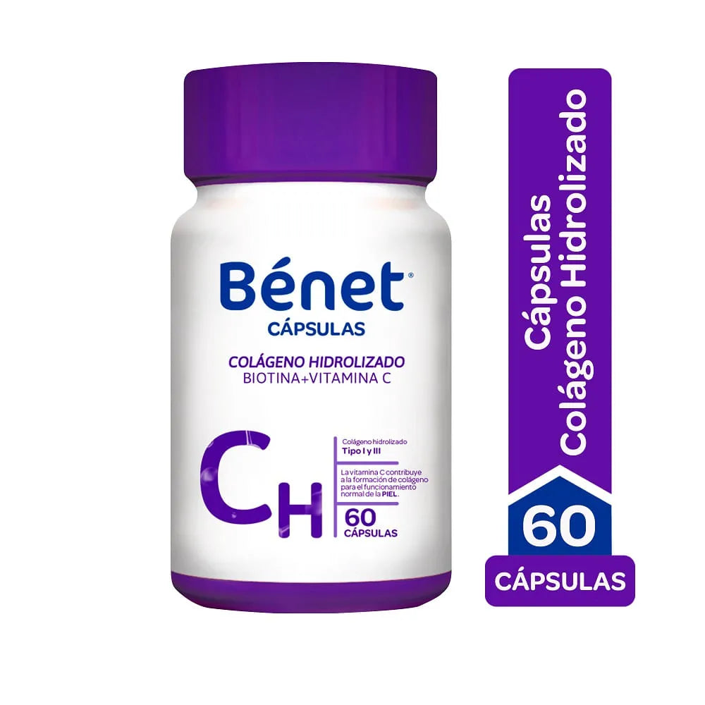 BENET COLAGENO HIDROLIZ.+BIOTINA VIT.C 60 TABS