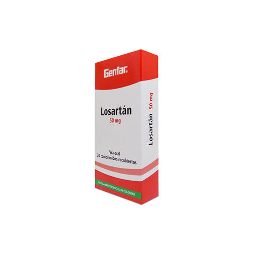 LOSARTAN 50 MG. 30 TBS GENFAR