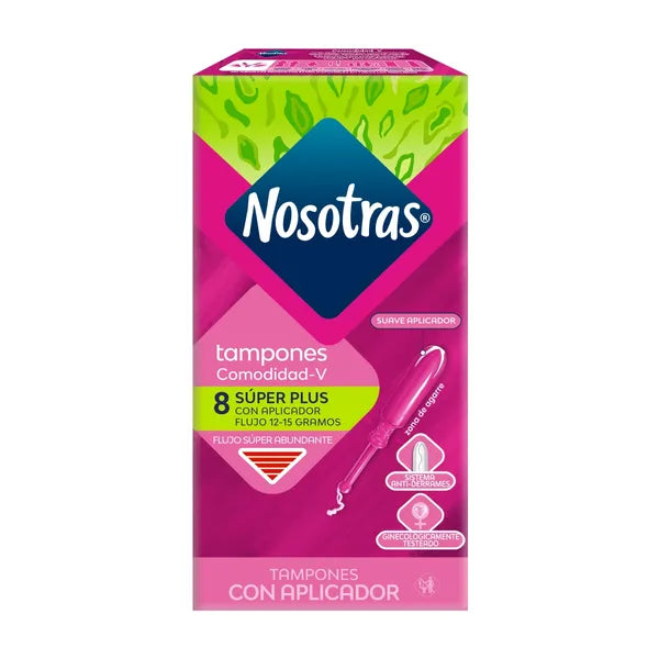 TAMPONES NOSOTRAS SUPER PLUS APLICADOR 8 UND