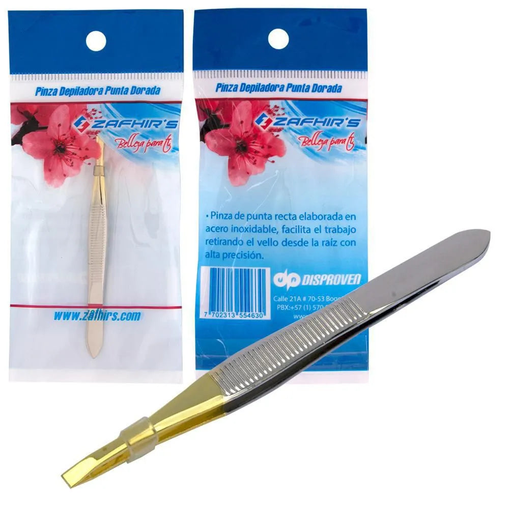 PINZA DEPILADORA PUNTA DORADA