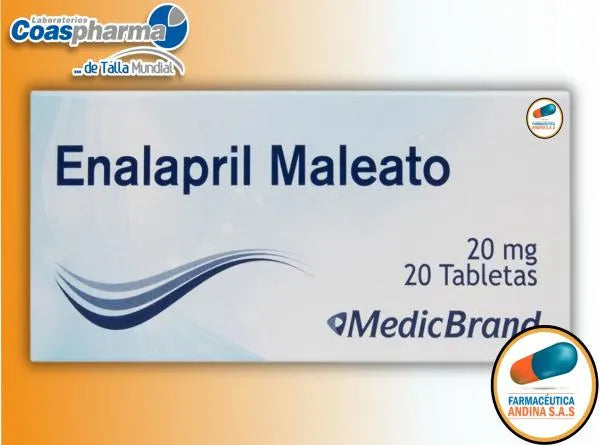 ENALAPRIL MALEATO 20MG X 20 TAB