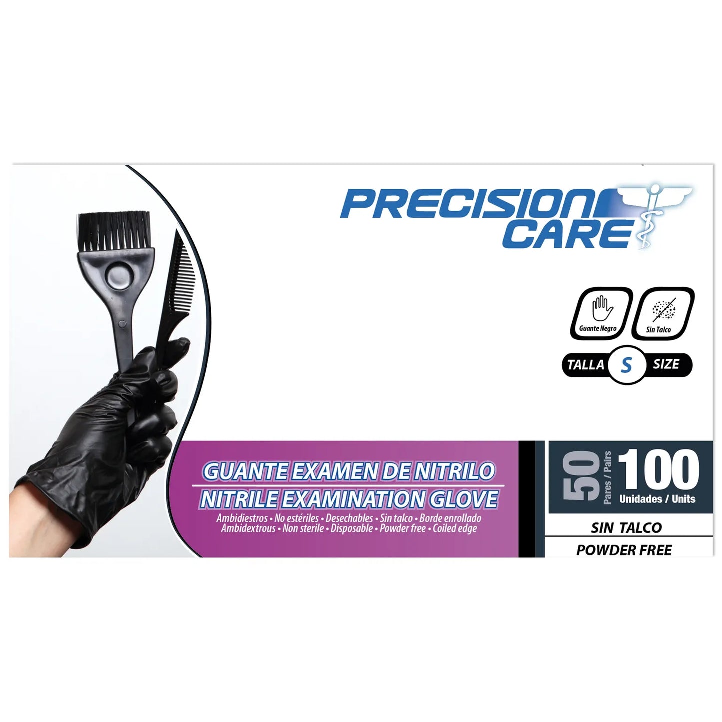 GUANTE NIT PREC NEGRO S 100UND