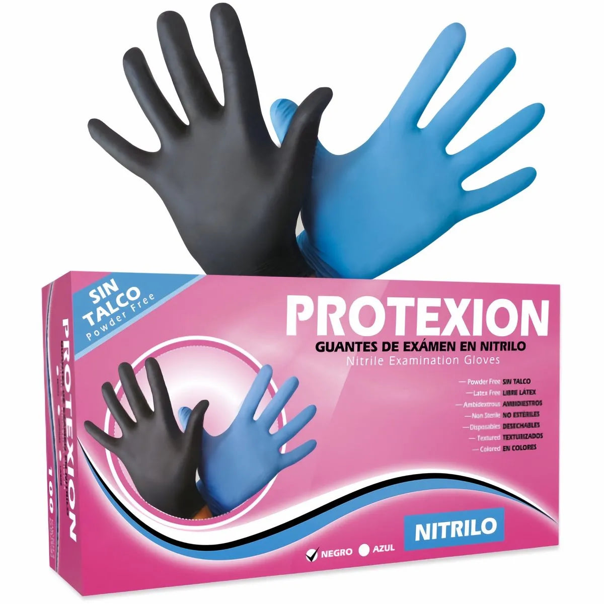 GUANTE DE NITRILO NEGROS TALLA L CAJA X 100