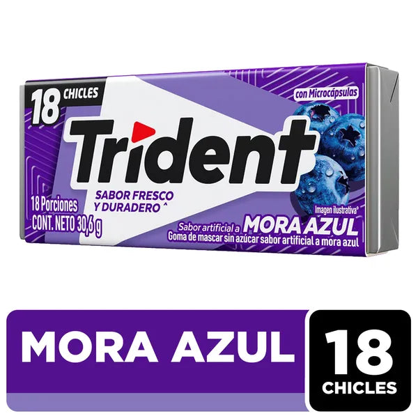 TRIDENT MORA AZUL 18 CHICLES