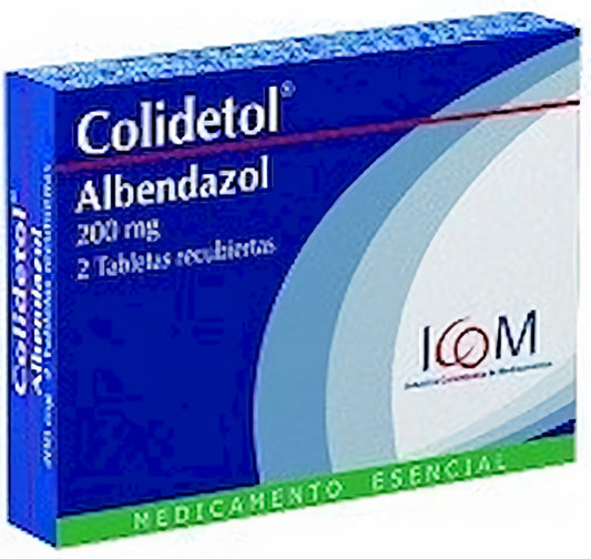 COLIDETOL ALBENDAZOL 200 MG X 2 TAB