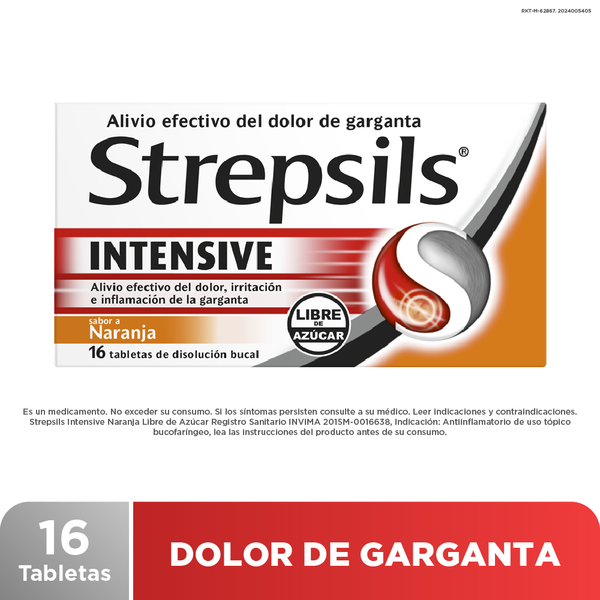 STREPSILS INTENS.NARANJA SIN A 16 UND