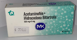 ACETAMINOFEN+HIDROCODONA 325MG X 5MG