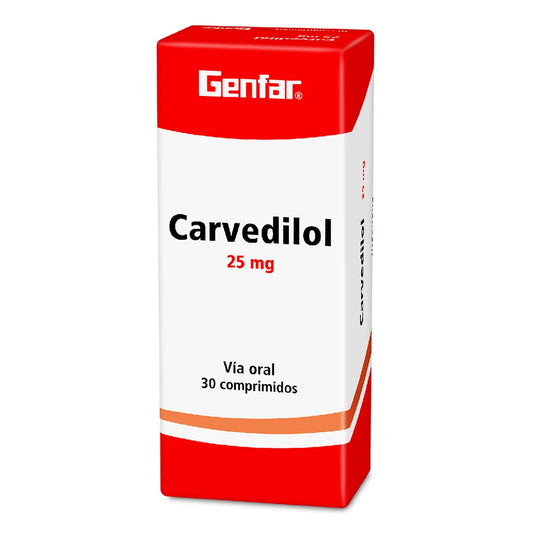 CARVEDILOL 25 MG 30 TBS