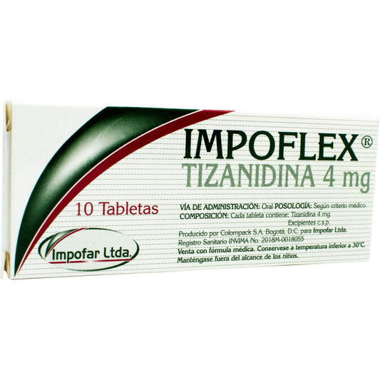 IMPOFLEX (TIZANIDINA) 4 MG 10 TBS