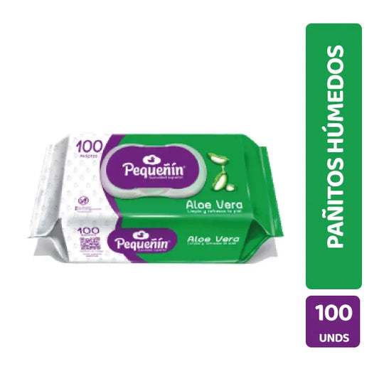 PAÑITOS PEQUE ALOE VERA 100UND