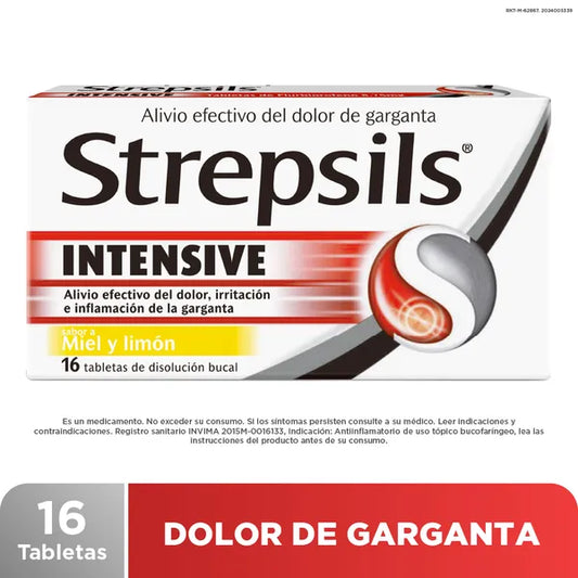 STREPSILS INTENSIVE MIEL Y LIMON 16TB