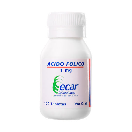 ACIDO FOLICO 1MG 100 TBS - ECAR
